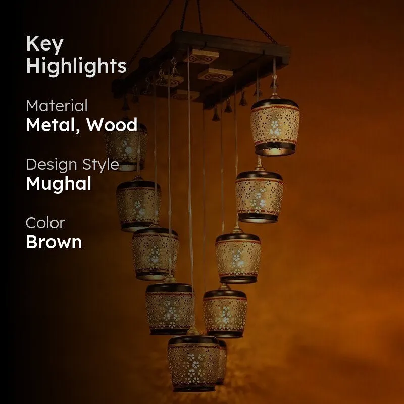 Celestial Cascade Metal Ceiling Lamp - Brown media 2