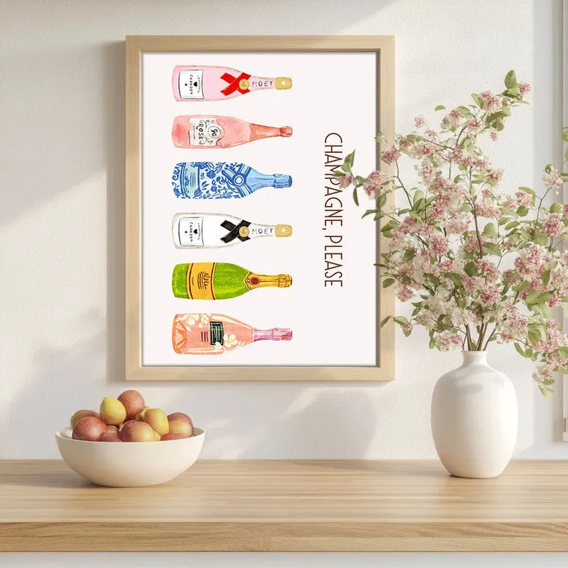 ChampagneBar Archival Canvas Wall Art - Brown media 1