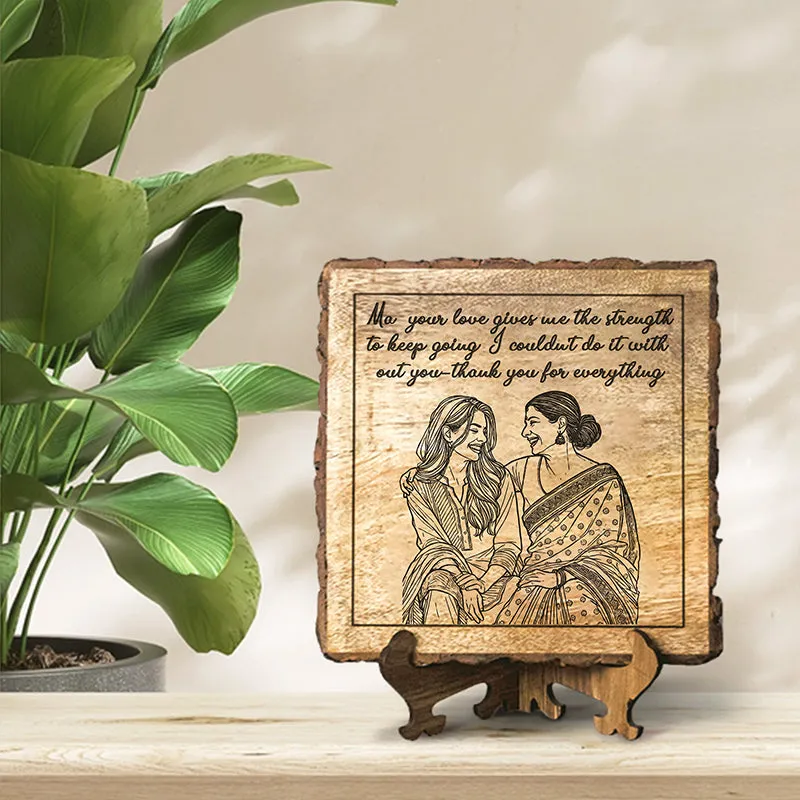 Your Love Gives Me Strength Wood Showpiece - Square media 1