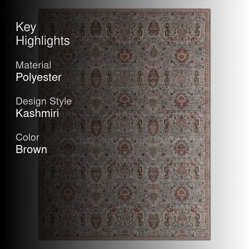 Rada Ethnic Polyester Carpet - Brown media 2