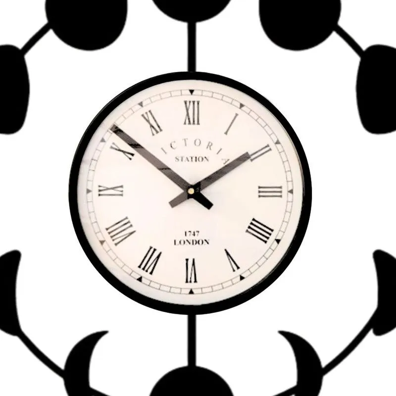 Mooncycle Steel Analog Wall Clock - Black media 5