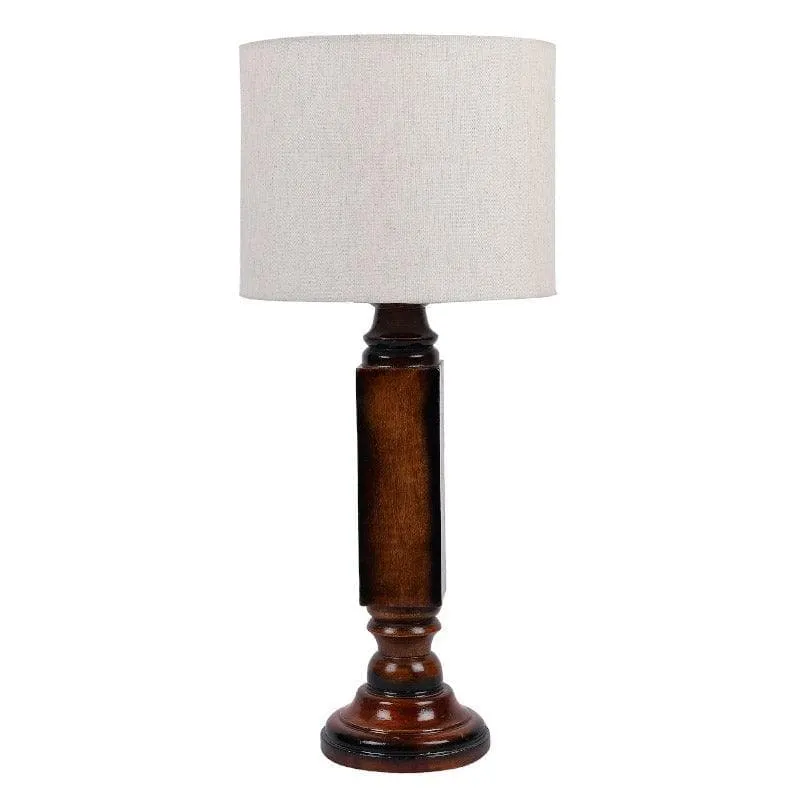 Pashe Lilian Fabric Table Lamp - White,Brown media 4