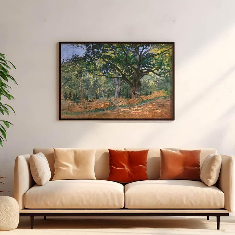 The Bodmer Oak, Fontainebleau Forest By Claude Monet - Black Frame