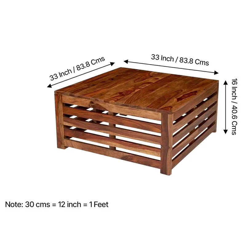 Qervon Sheesham Wooden Center Table - Brown media 11