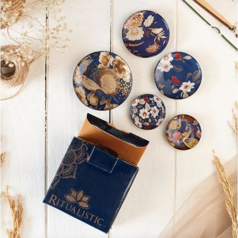 Abstract Art Round Metal Fridge Magnet - Set Of Five media 4