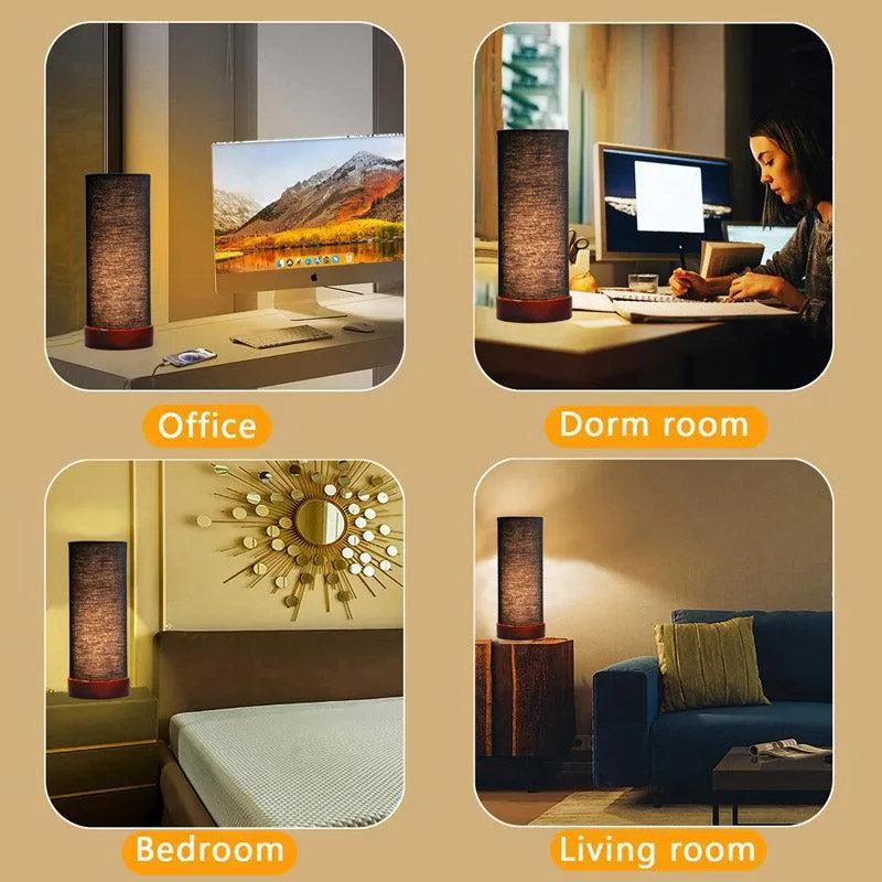 Mirza Tower Wooden Table Lamp - Black media 4