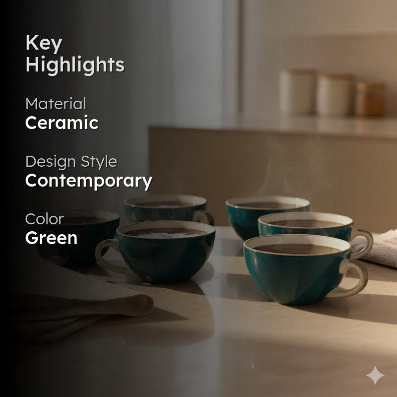 Bliss Ceramic Tea Cup (240 mL Each) - Set Of Six media 2
