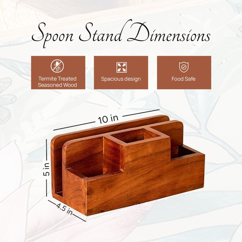 Oakra Wooden Cutlery Holder media 7