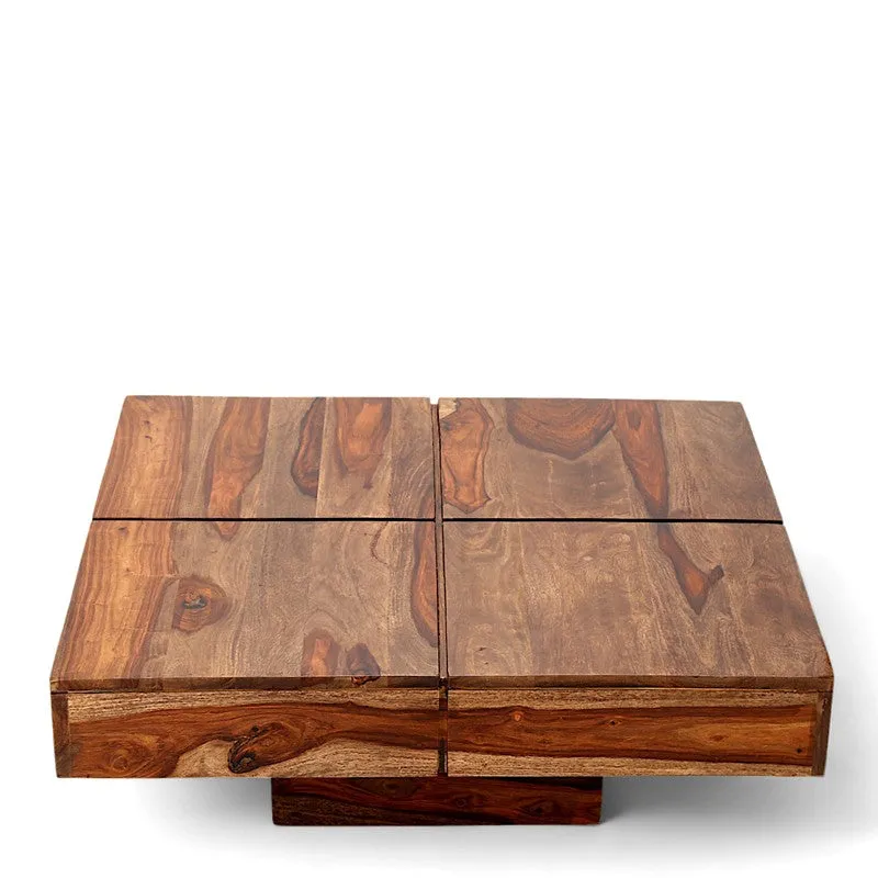 Tervo Sheesham Wooden Center Table - Dark Brown media 4