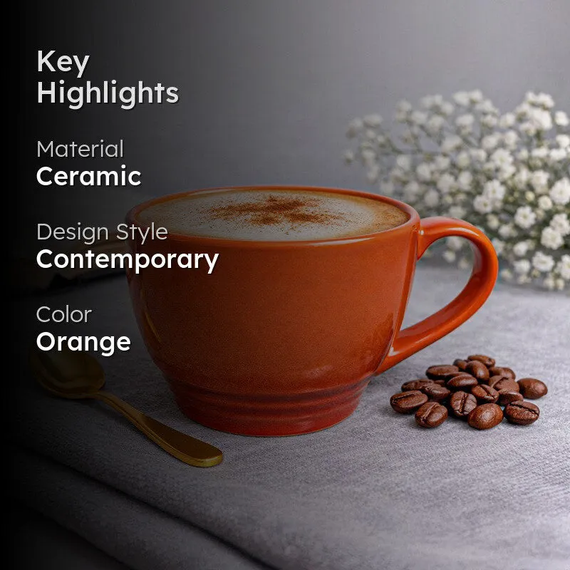 Whimsi Ceramic Coffee Mug (500 mL) - Orange media 2
