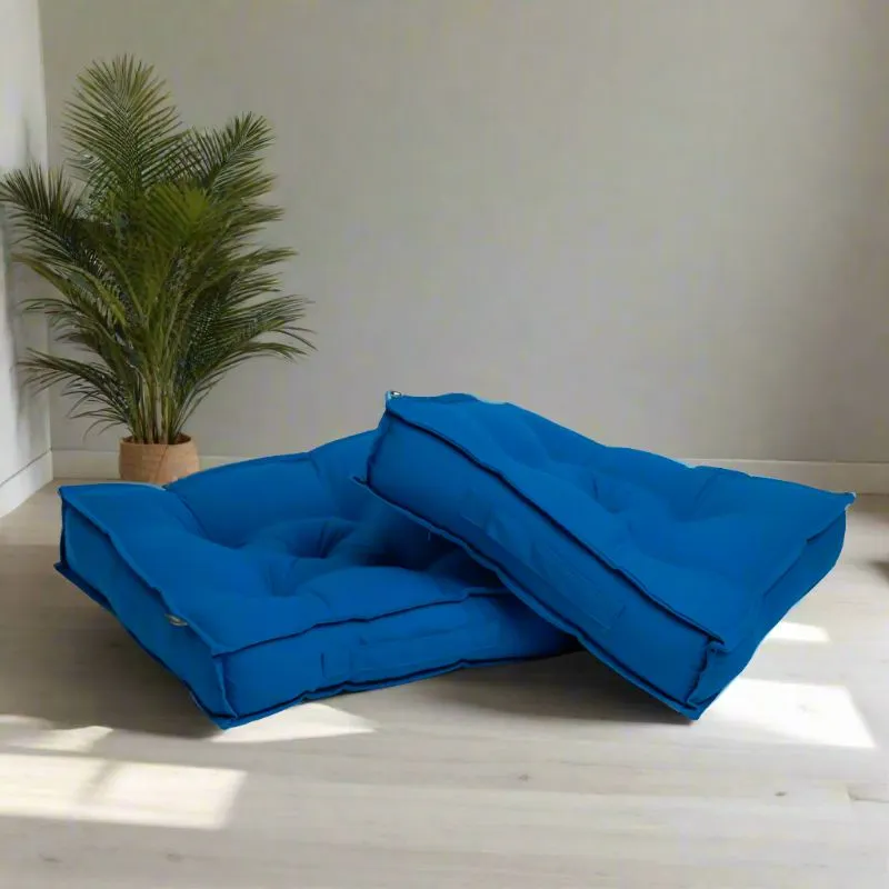 Tara Floor Cushion (Classic Blue) - Set Of Two media 1