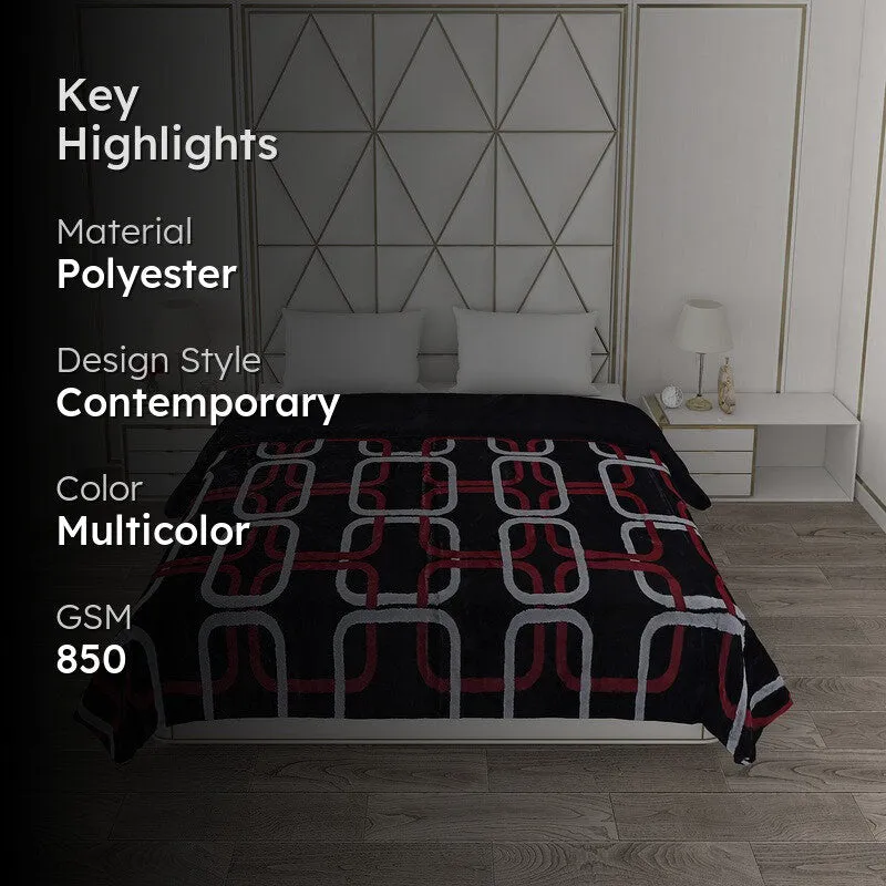 Monte Carlo Block Mosaic Reversible Blanket - 850 GSM media 2