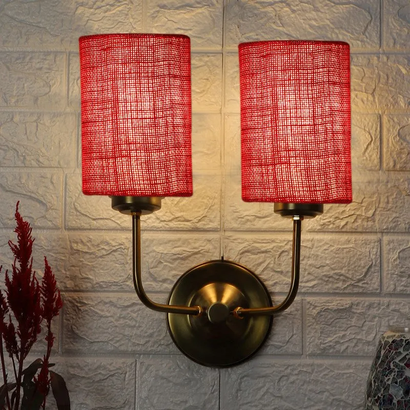 Lumoire Duo Metal Wall Lamp - Maroon media 1