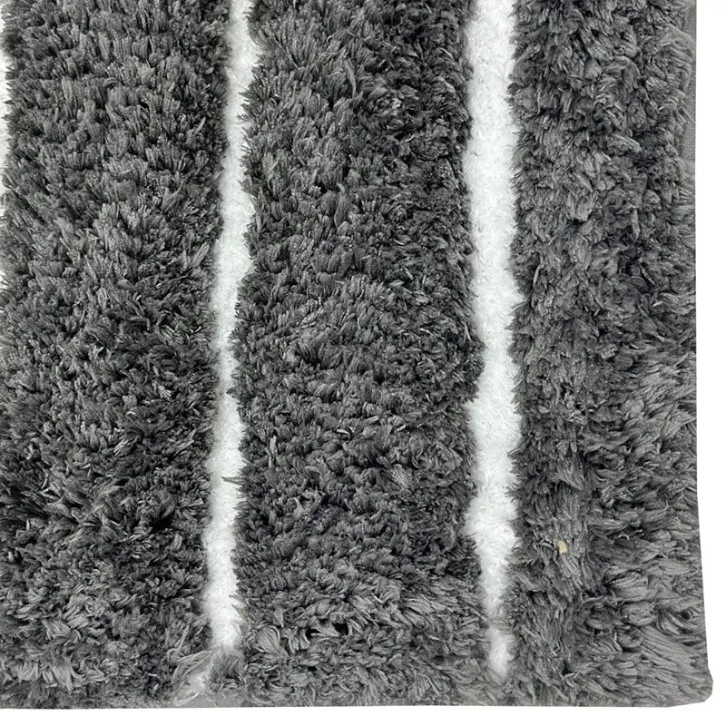 Nautica Riviera Lines Striped Anti-Skid Bath Mat - Dark Grey media 4
