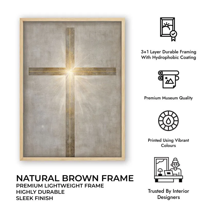 Lumen Cross Wall Painting With Brown Frame media 7