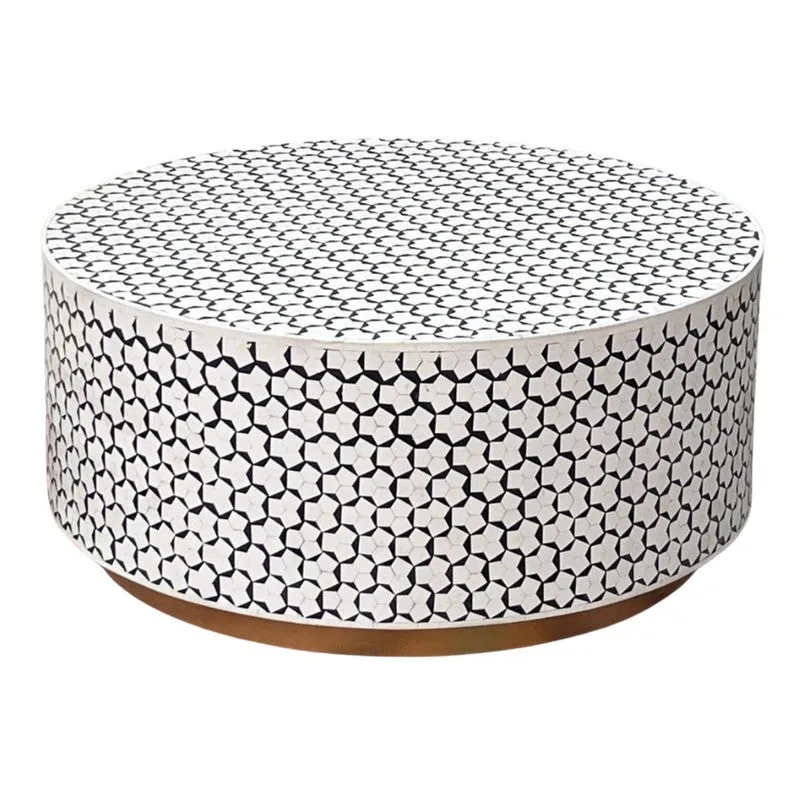 Calixo Bone Inlay Center Table - White media 3