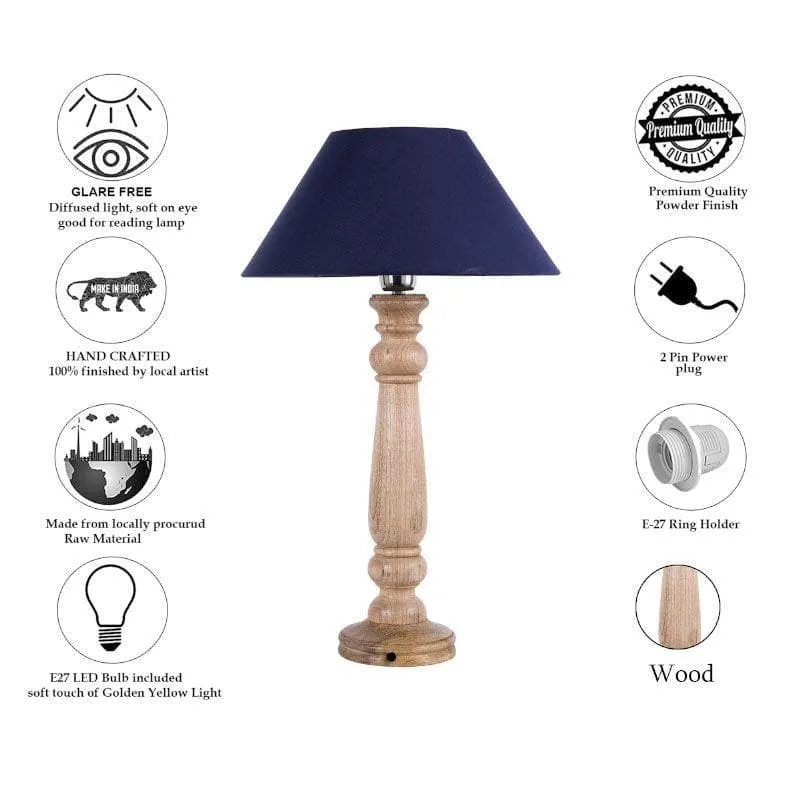 Blissful Beam Fabric Table Lamp - Blue,Brown media 7