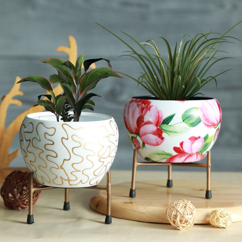 Botanique Charm Metal Planter with Stand - Multicolor media 5