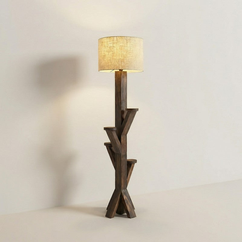 CozyHue Wooden Floor Lamp - Brown media 8