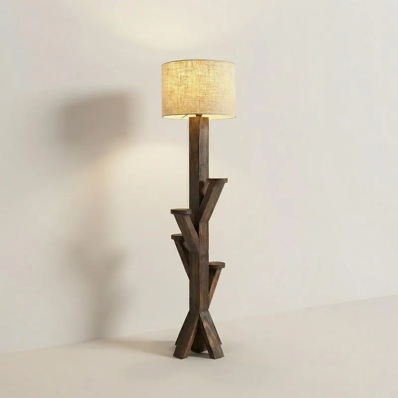 CozyHue Wooden Floor Lamp - Brown media 8