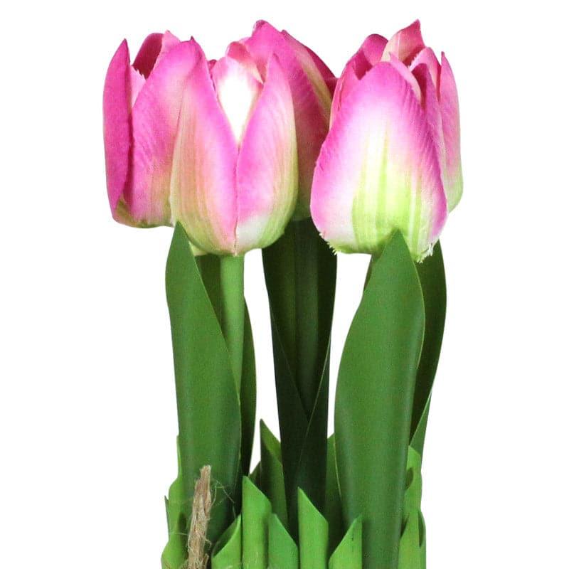 Faux Tube Tulip Flower Bunch - Pink media 4
