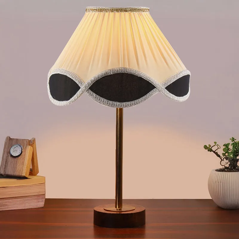 Valenica Rodin Wooden Table Lamp - White,Gold,Brown media 2