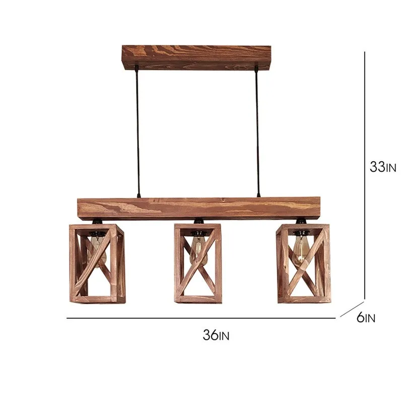 TriNest Wooden Ceiling Lamp - Brown media 8