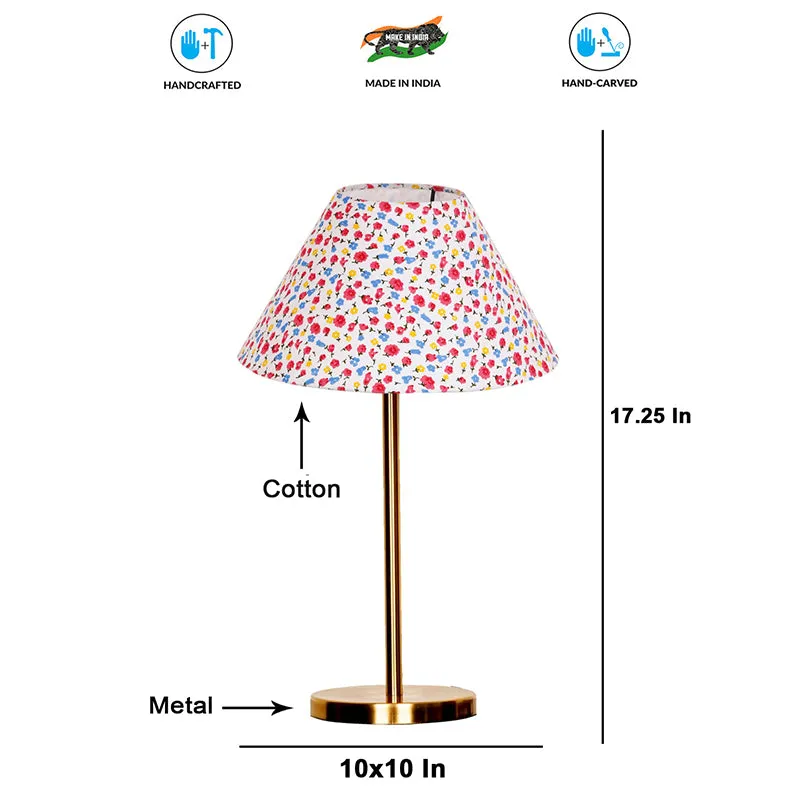 Tiny Fleur Cotton & Metal Table Lamp - Multicolor media 4