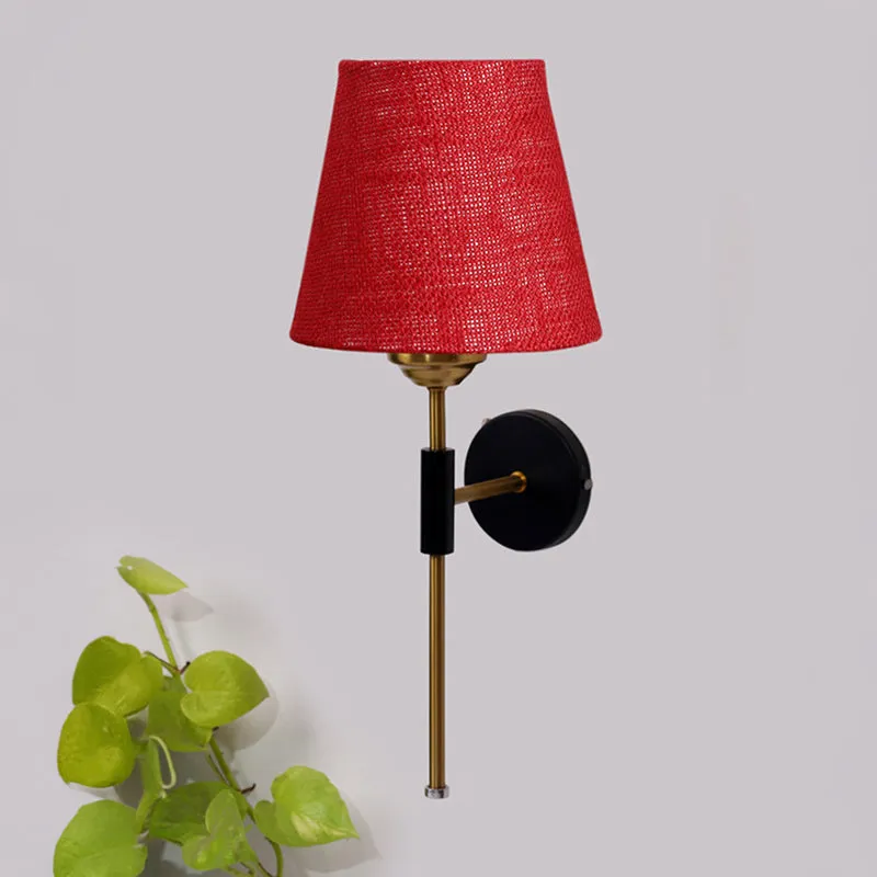 Beryll Jute Wall Lamp - Maroon media 3
