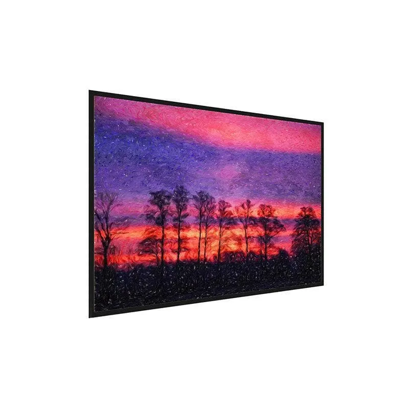 Sunset In A Forest Canvas Wall Painting - Black Frame media 3