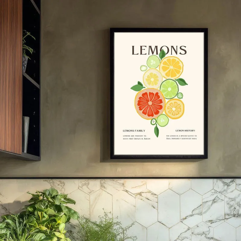 Sunlit Citrus Archival Canvas Wall Art - Black media 3