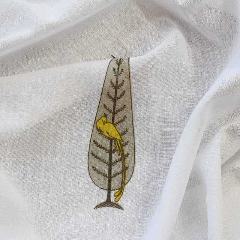 Tranquebar Home Leafy Escape Polyester Curtains(Olive Green) - Set Of Two media 4