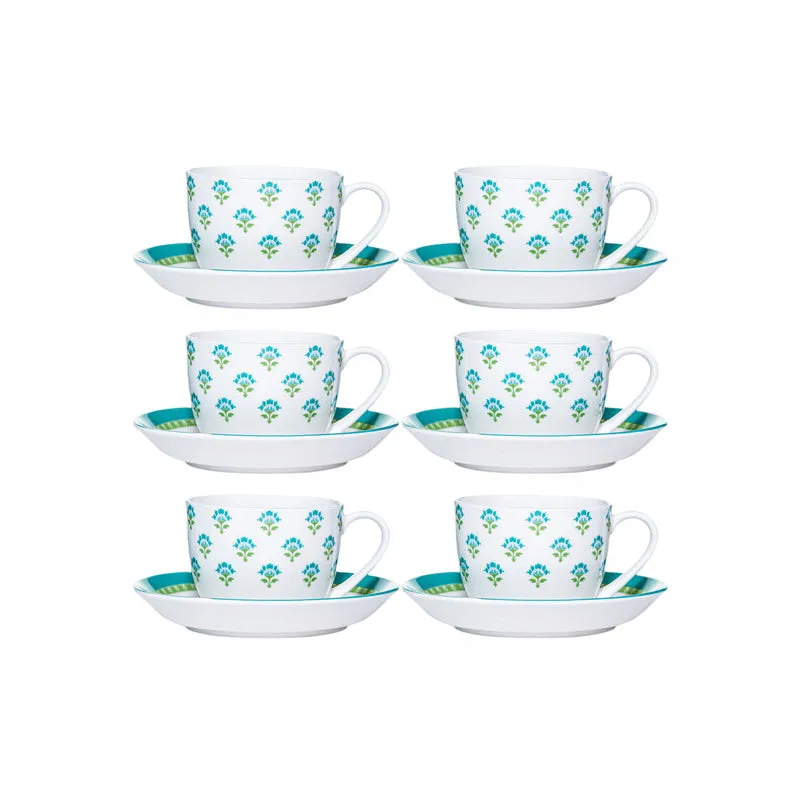 Sonaki Fleurista Cup & Saucer (180 mL Each) - Set of Six media 3