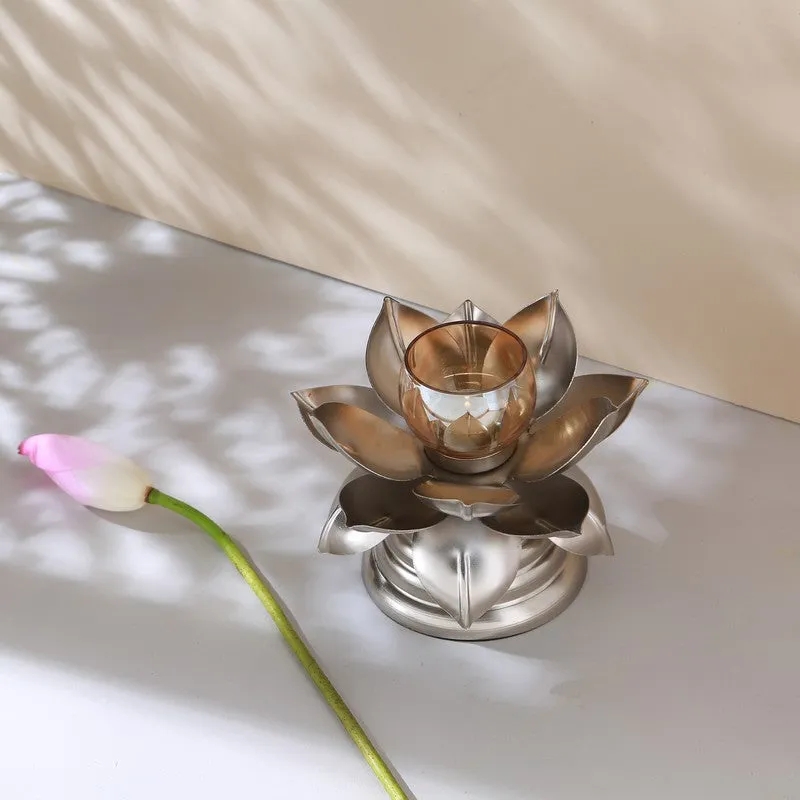 Bloomaura Metal & Glass Tealight Candle Holders media 4