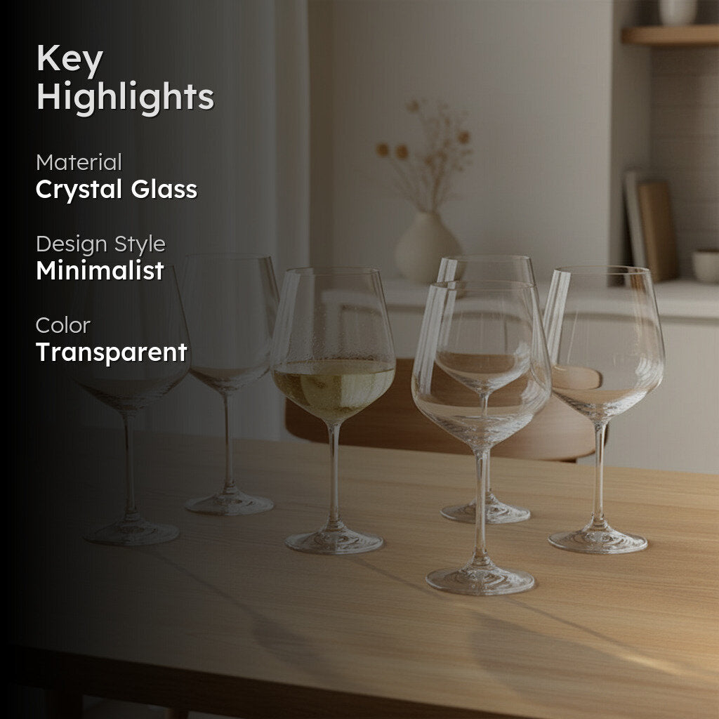 Santorini Bohemia Crystal Wine Glass (570mL) - Set of Six image 3