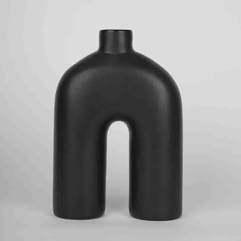 Inverted U-Shaped Vase - Black media 6