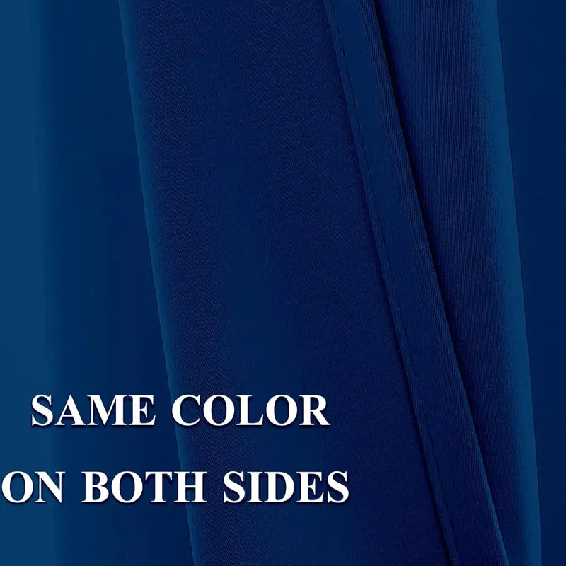 Tab Tale Flat Curtain Valance (Royal Blue) - Set Of Two media 4