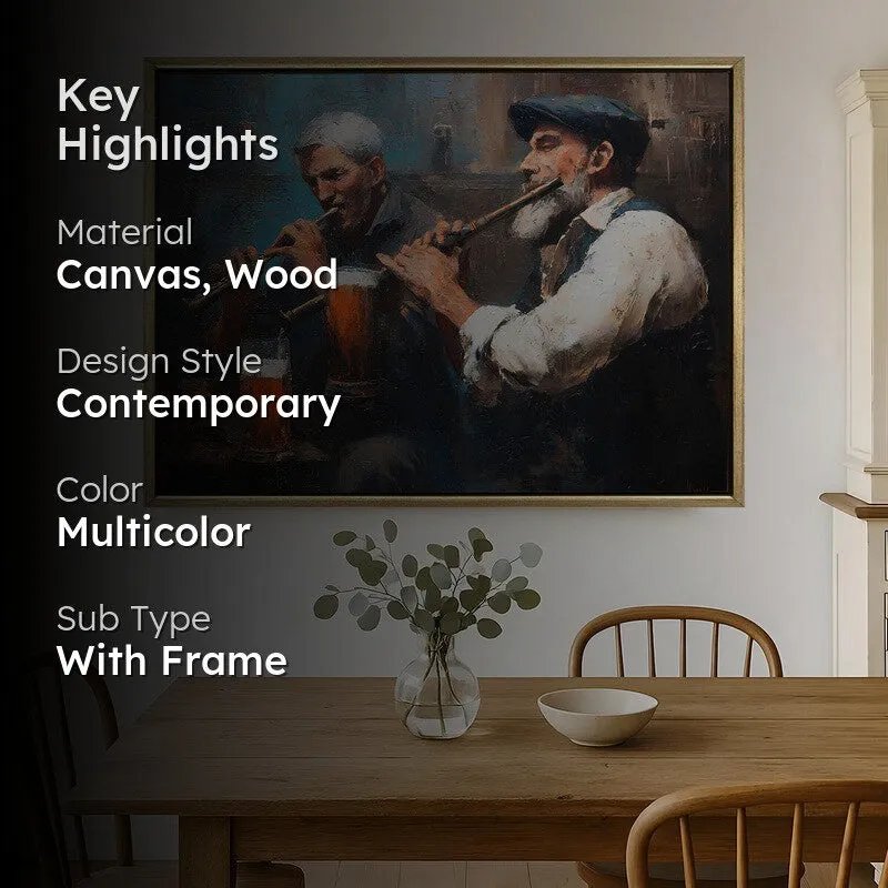 Fiddle & Ale Canvas Wall Painting With Frame media 2