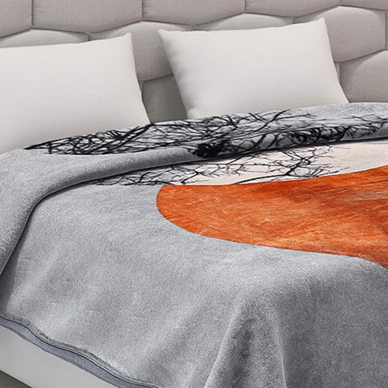 Monte Carlo Autumn Embrace Blanket Grey,Orange) - 600 GSM media 5