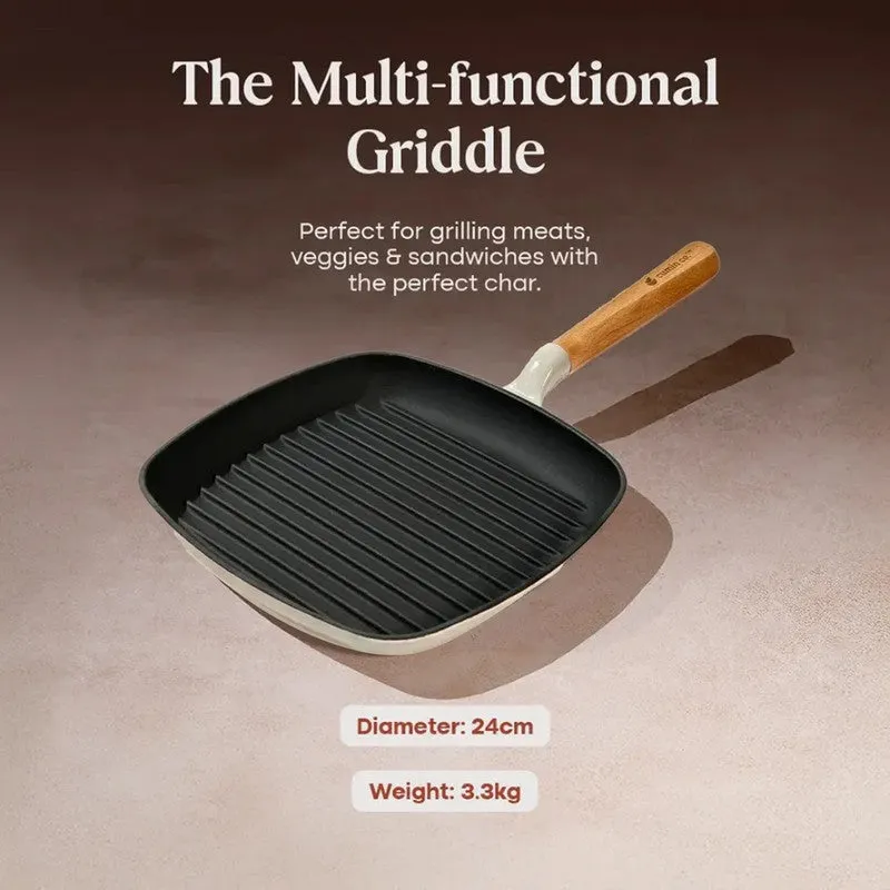Cumin Co Enamel Cast Iron Grill Pan - White media 9