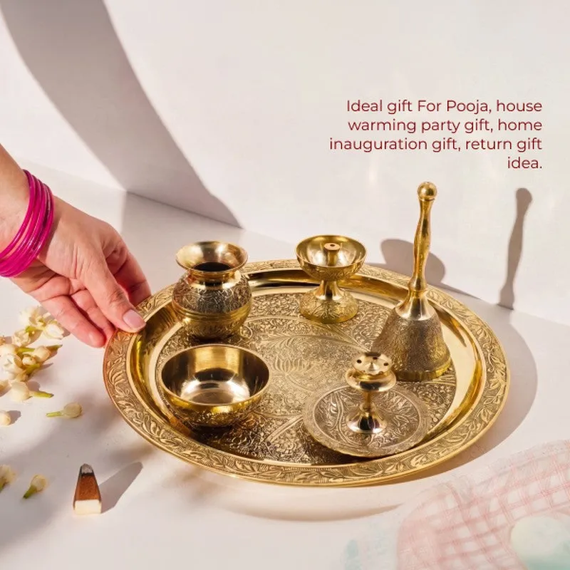 Divine Aarti Ritual Brass Pooja Thali media 6