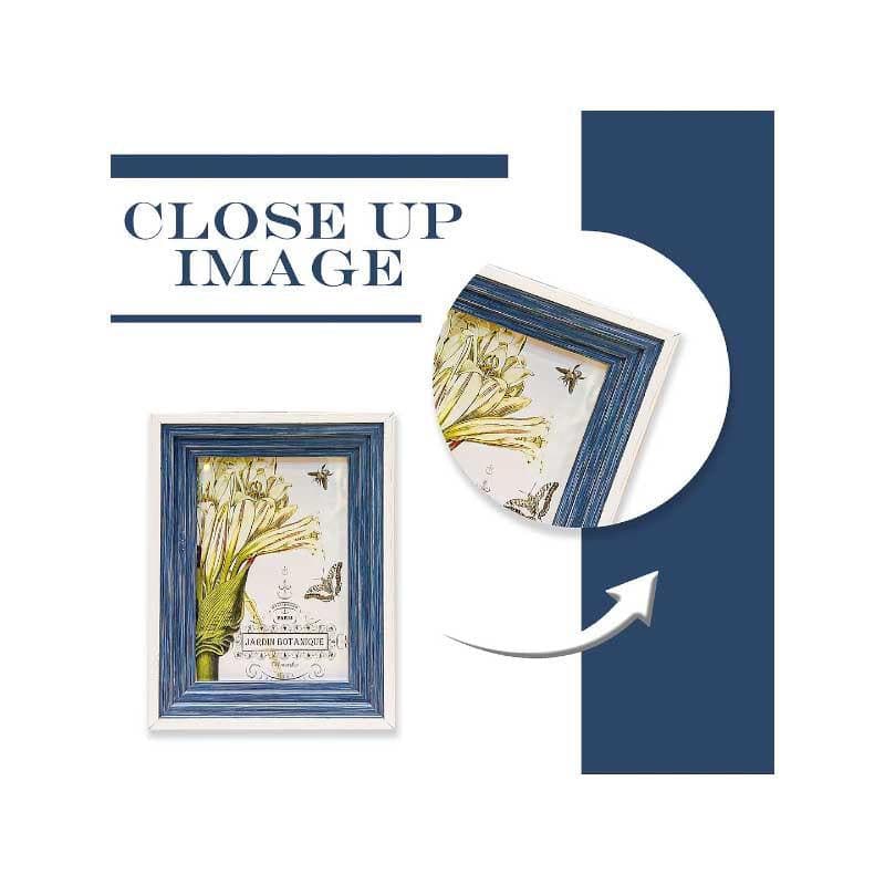 Log Love Wooden Table Photo Frame - Blue & White media 5