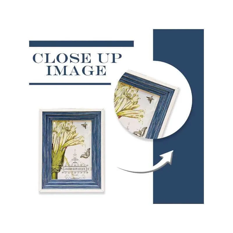 Log Love Wooden Table Photo Frame - Blue & White media 5