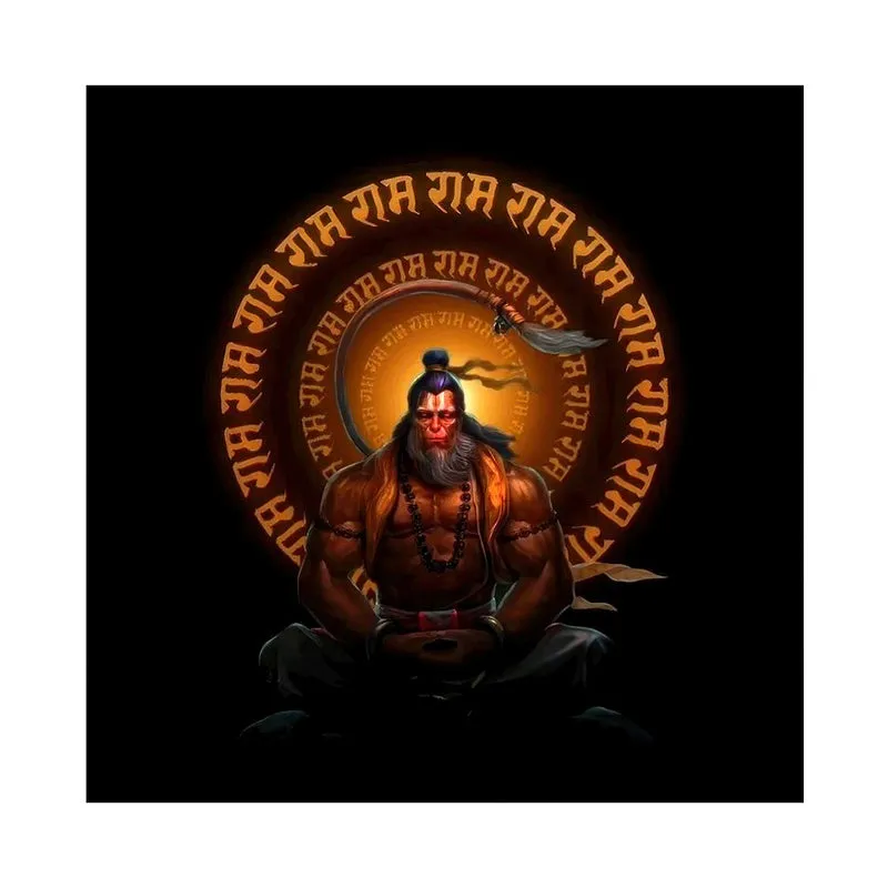 Glowing Aura Hanuman Wall Painting media 4