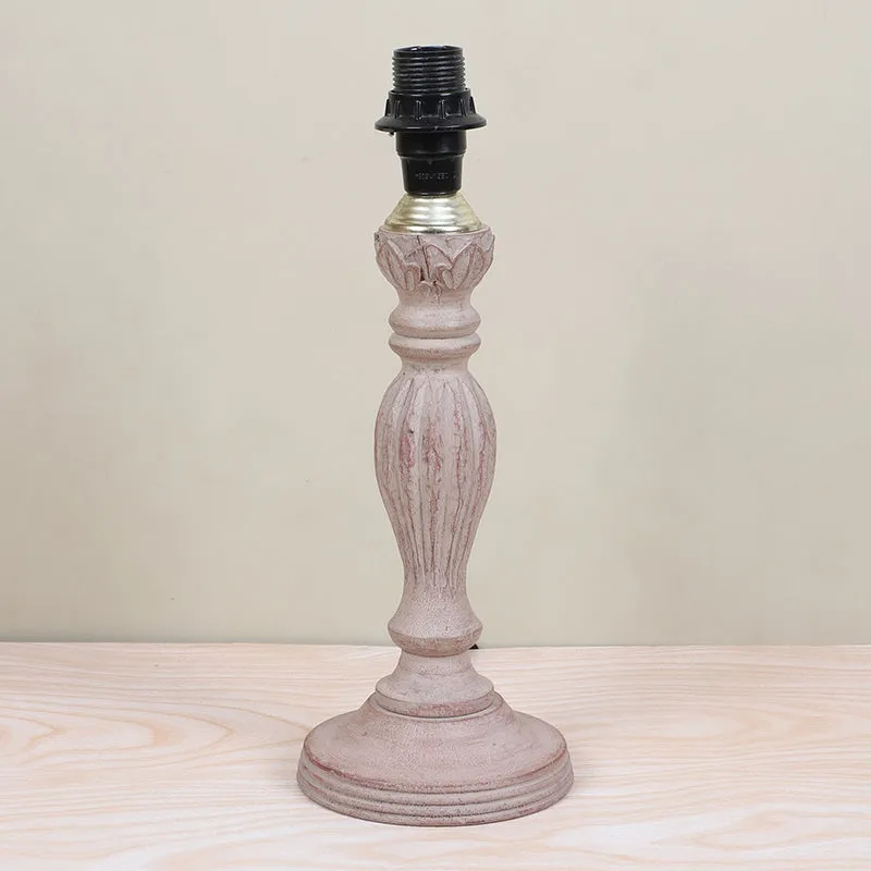 Chevron Light Sabi Printed Mango Wood Table Lamp - White media 5