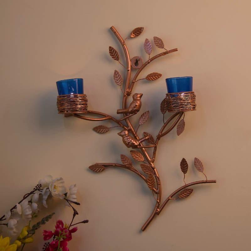 Cuprum Stem Candle Holder Votive - Blue