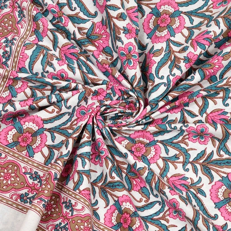 Gardenel Cotton Bedsheet (Pink,Blue) - 240 TC media 5