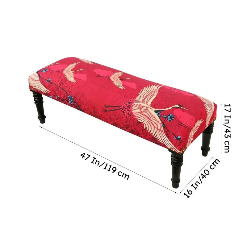 India Circus Sheesham Wood Cranes Wooden Bench media 7