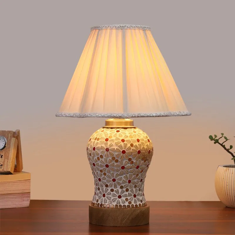 Harmyra Pleated Wooden Table Lamp - Multicolor media 3
