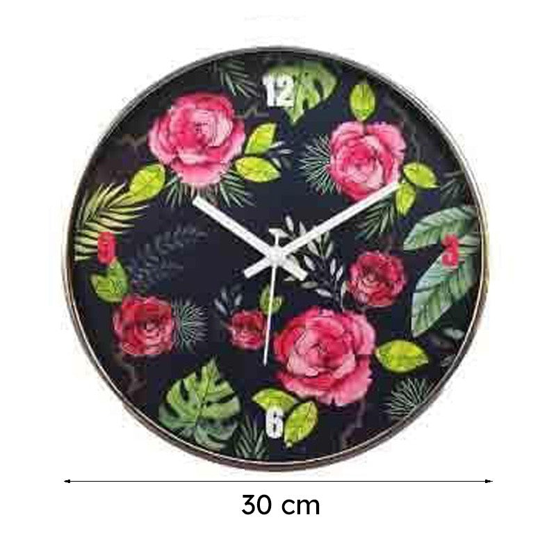 Misty Morning Blue Roses Wall Clock media 7